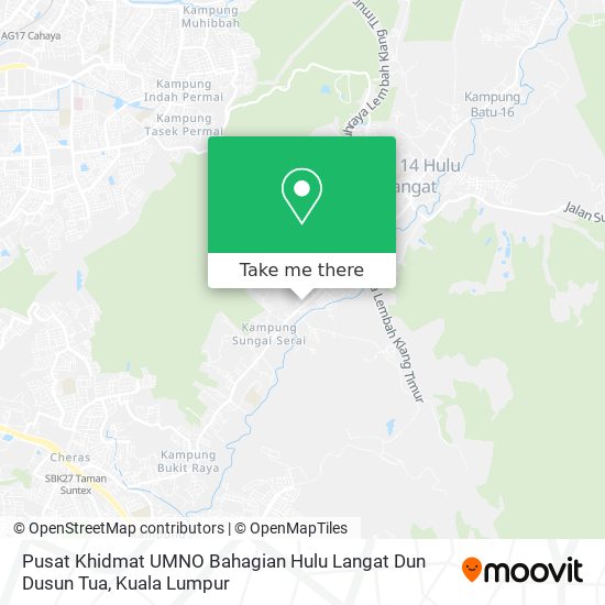 Pusat Khidmat UMNO Bahagian Hulu Langat Dun Dusun Tua map