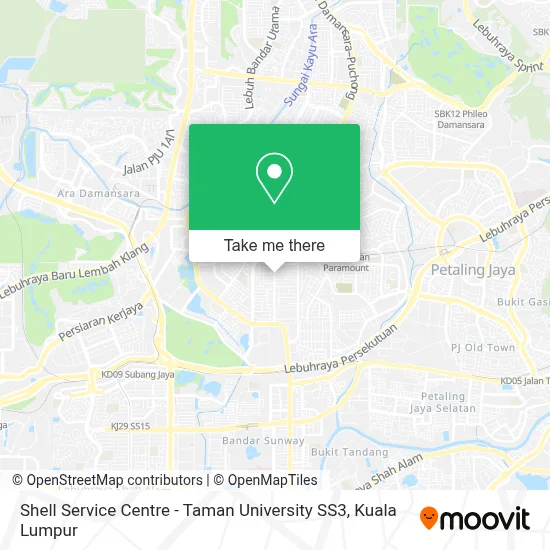Shell Service Centre - Taman University SS3 map