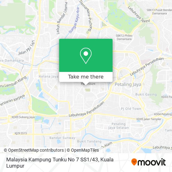 Peta Malaysia Kampung Tunku No 7 SS1 / 43