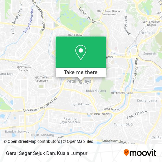 Gerai Segar Sejuk Dan map