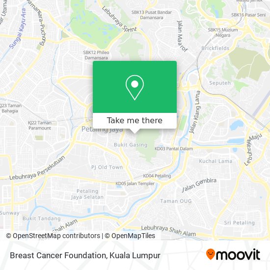 Breast Cancer Foundation map