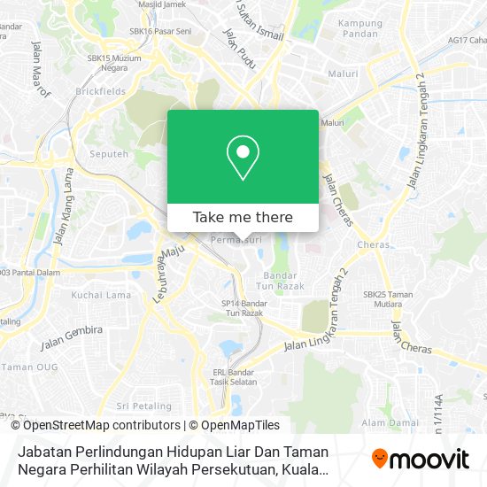 Jabatan Perlindungan Hidupan Liar Dan Taman Negara Perhilitan Wilayah Persekutuan map