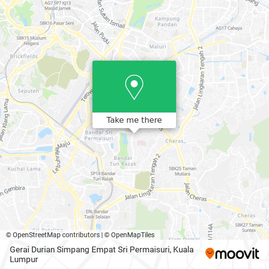 Gerai Durian Simpang Empat Sri Permaisuri map