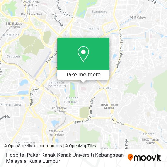Peta Hospital Pakar Kanak-Kanak Universiti Kebangsaan Malaysia