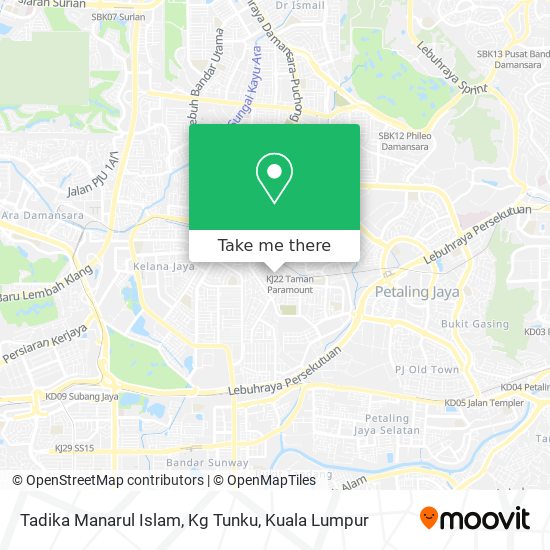 Peta Tadika Manarul Islam, Kg Tunku