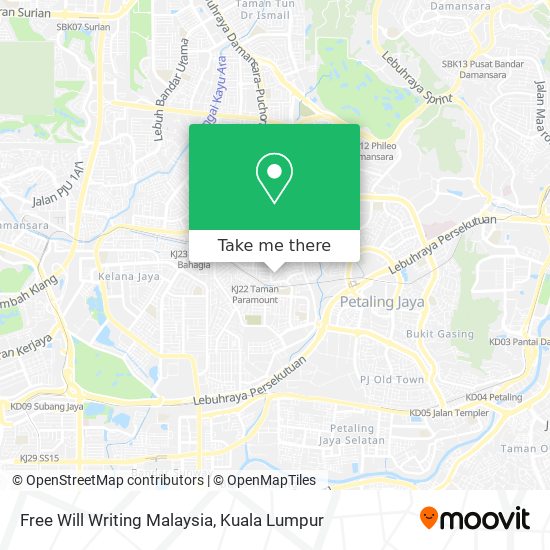 Peta Free Will Writing Malaysia