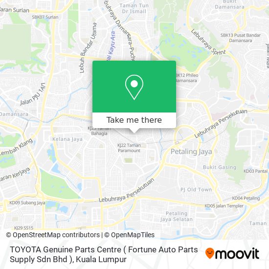 Peta TOYOTA Genuine Parts Centre ( Fortune Auto Parts Supply Sdn Bhd )