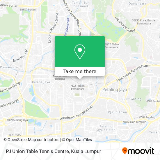 PJ Union Table Tennis Centre map