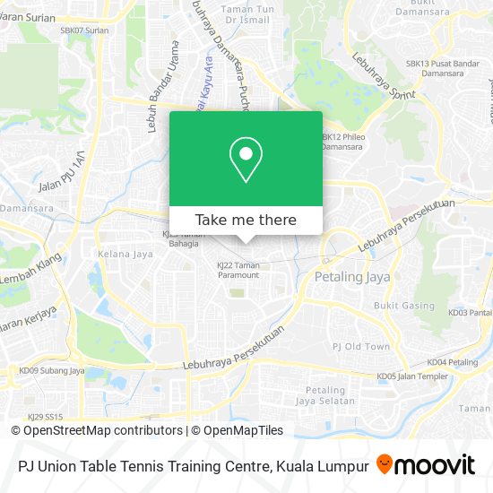 PJ Union Table Tennis Training Centre map