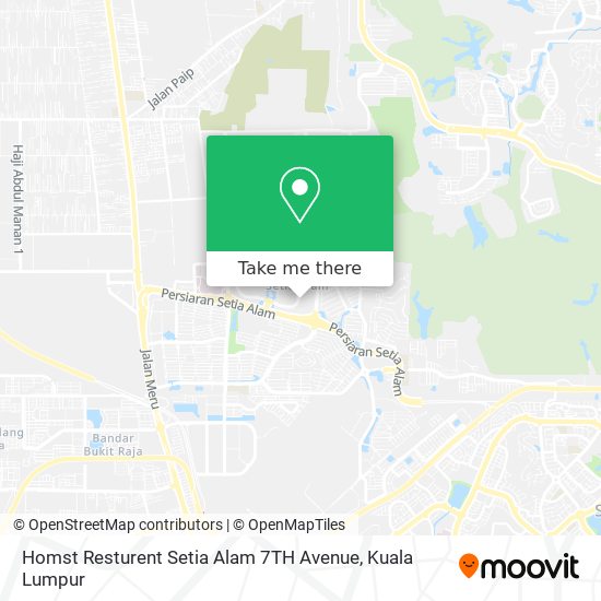 Peta Homst Resturent Setia Alam 7TH Avenue