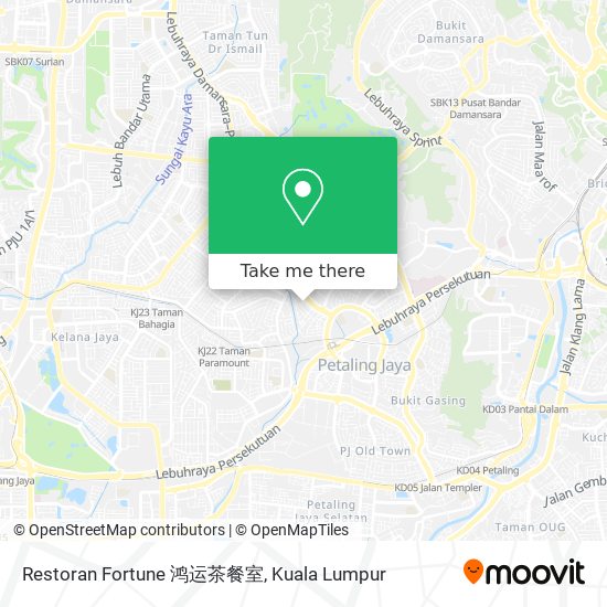 Peta Restoran Fortune 鸿运茶餐室