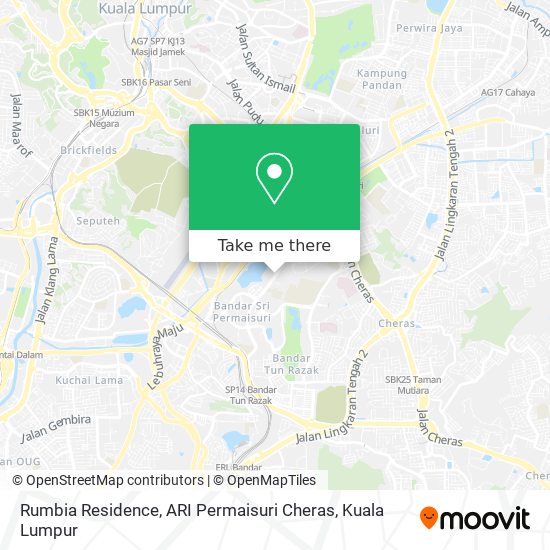 Rumbia Residence, ARI Permaisuri Cheras map