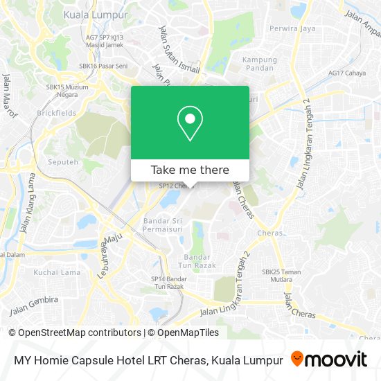 MY Homie Capsule Hotel LRT Cheras map