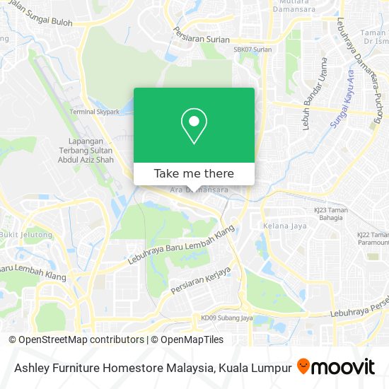 Peta Ashley Furniture Homestore Malaysia