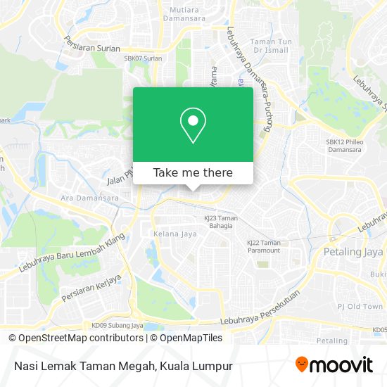 Nasi Lemak Taman Megah map