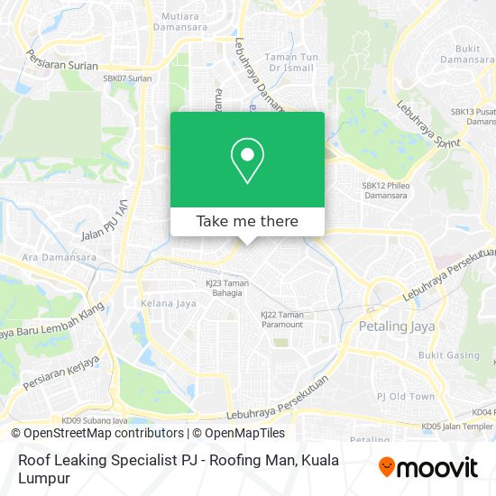 Roof Leaking Specialist PJ - Roofing Man map