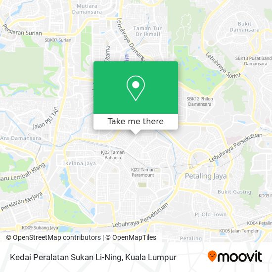 Peta Kedai Peralatan Sukan Li-Ning