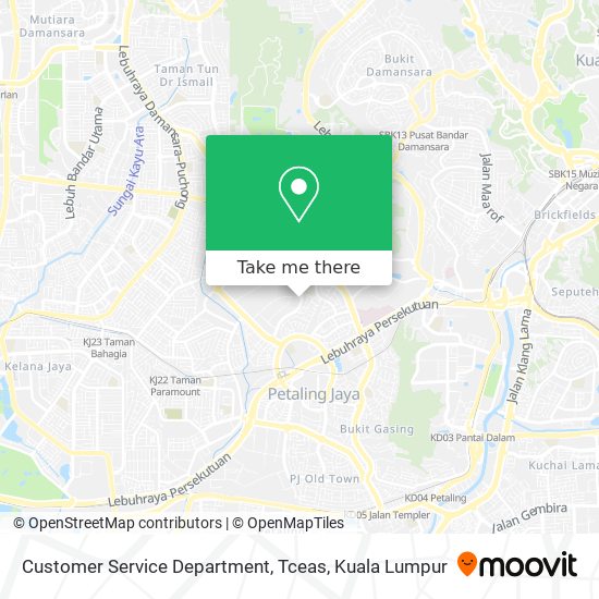 Customer Service Department, Tceas map