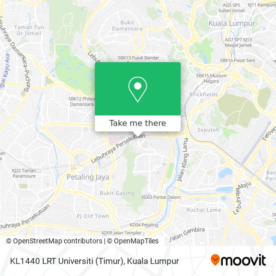 Peta KL1440 LRT Universiti (Timur)