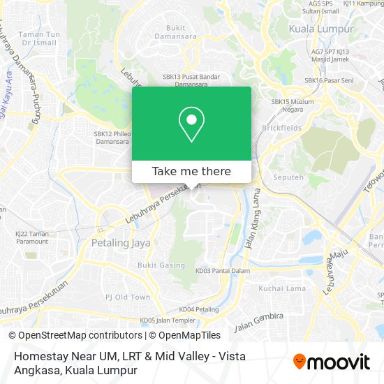 Peta Homestay Near UM, LRT & Mid Valley - Vista Angkasa
