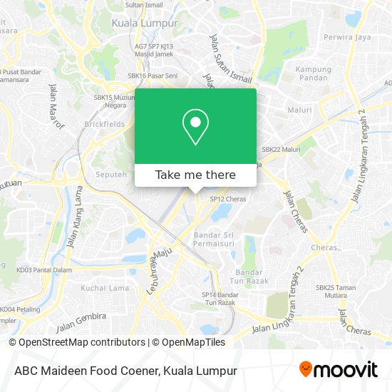 ABC Maideen Food Coener map