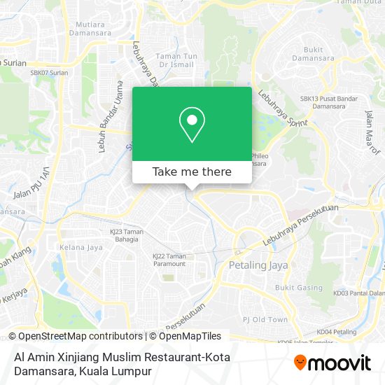 Peta Al Amin Xinjiang Muslim Restaurant-Kota Damansara