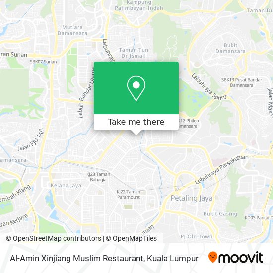 Peta Al-Amin Xinjiang Muslim Restaurant