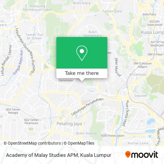 Peta Academy of Malay Studies APM