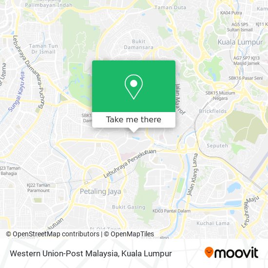 Western Union-Post Malaysia map