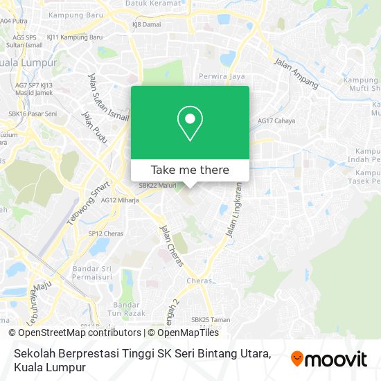 Peta Sekolah Berprestasi Tinggi SK Seri Bintang Utara