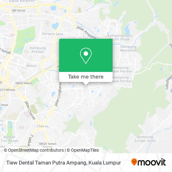 Peta Tiew Dental Taman Putra Ampang