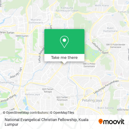 National Evangelical Christian Fellowship map