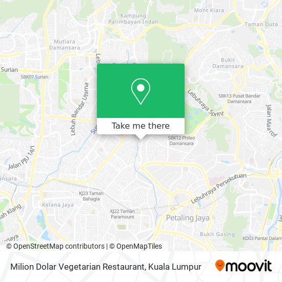Milion Dolar Vegetarian Restaurant map