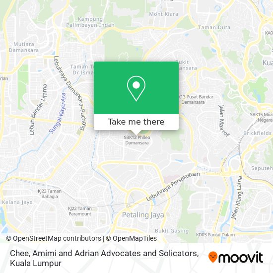 Chee, Amimi and Adrian Advocates and Solicators map