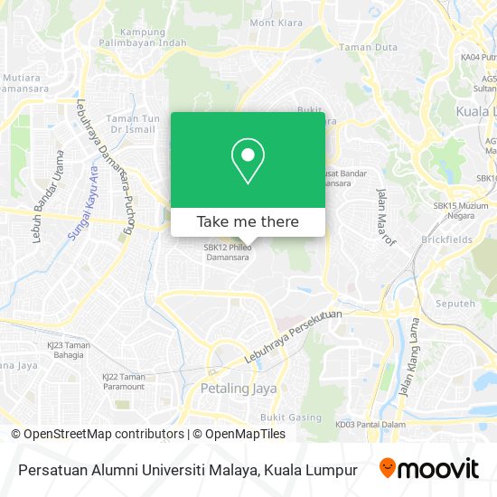 Persatuan Alumni Universiti Malaya map