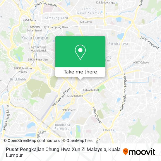 Peta Pusat Pengkajian Chung Hwa Xun Zi Malaysia