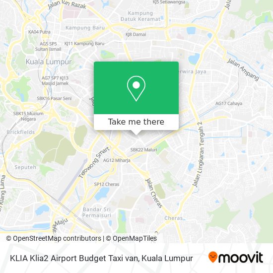 KLIA Klia2 Airport Budget Taxi van map