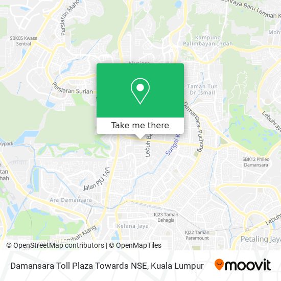 Damansara Toll Plaza Towards NSE map