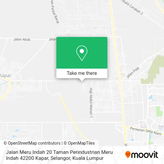 Peta Jalan Meru Indah 20 Taman Perindustrian Meru Indah 42200 Kapar, Selangor