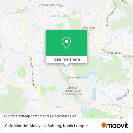 Cafe Maritim Malaysia, Subang map