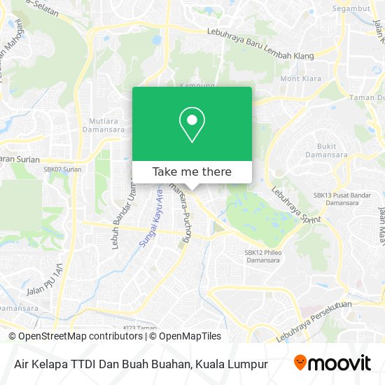 Air Kelapa TTDI Dan Buah Buahan map