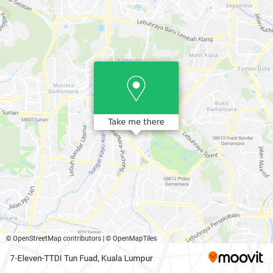 Peta 7-Eleven-TTDI Tun Fuad