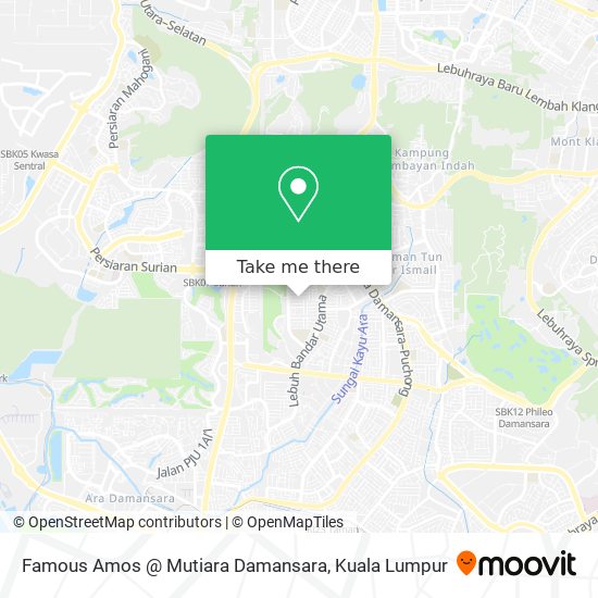 Peta Famous Amos @ Mutiara Damansara