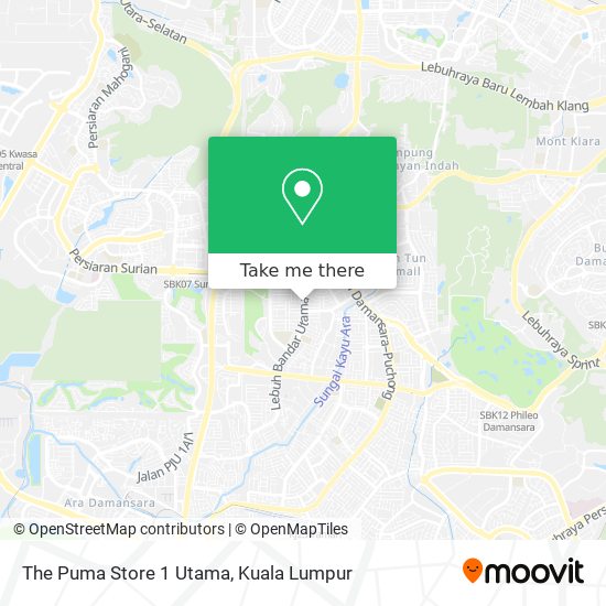 The Puma Store 1 Utama map