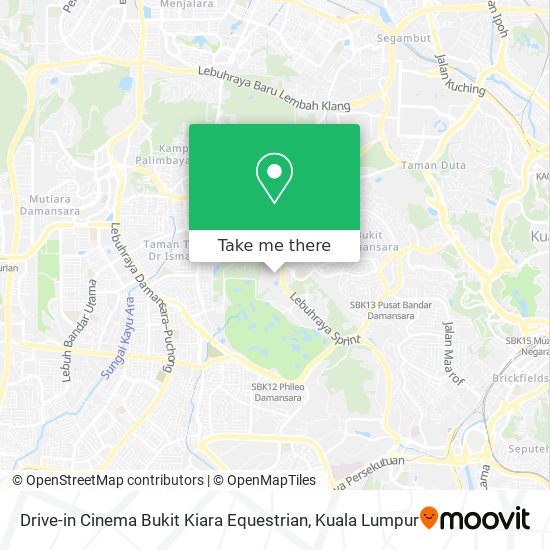 Peta Drive-in Cinema Bukit Kiara Equestrian