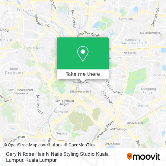 Gary N Rose Hair N Nails Styling Studio Kuala Lumpur map