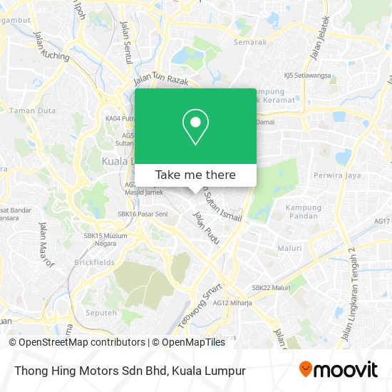 Peta Thong Hing Motors Sdn Bhd