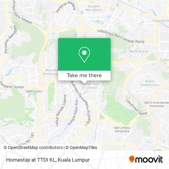 Homestay at TTDI KL map