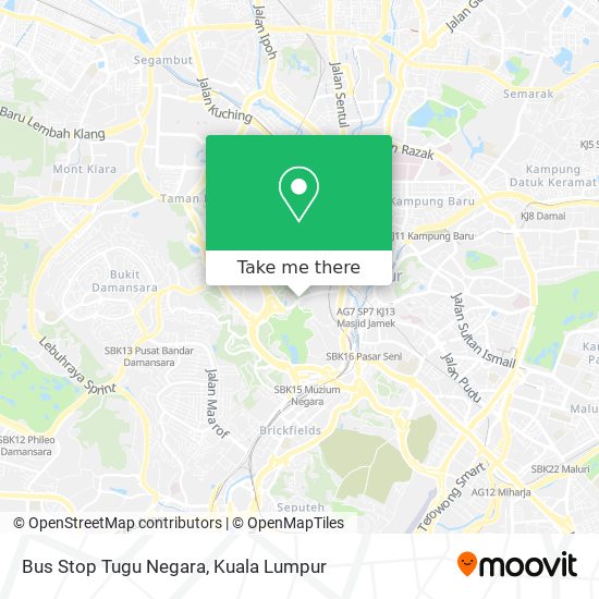 Peta Bus Stop Tugu Negara