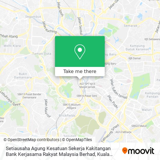 Peta Setiausaha Agung Kesatuan Sekerja Kakitangan Bank Kerjasama Rakyat Malaysia Berhad
